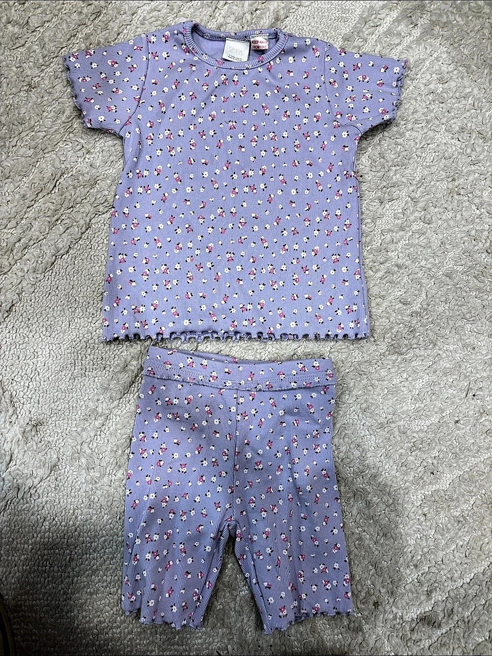 ZARA Floral Matching Set in Purple & Pink Size 6 Years Like New